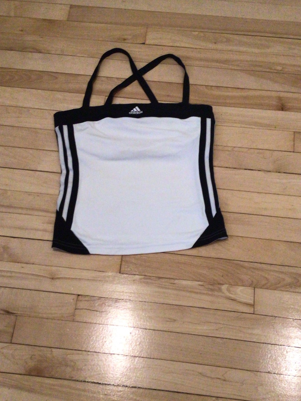 adidas Y2K White and Black Athletic Cropped Camisole